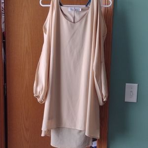 medium Long sleeve beige dress